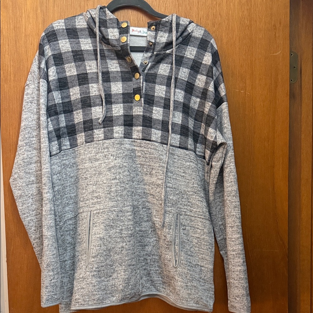 Plaid Gray Women's Hoodie